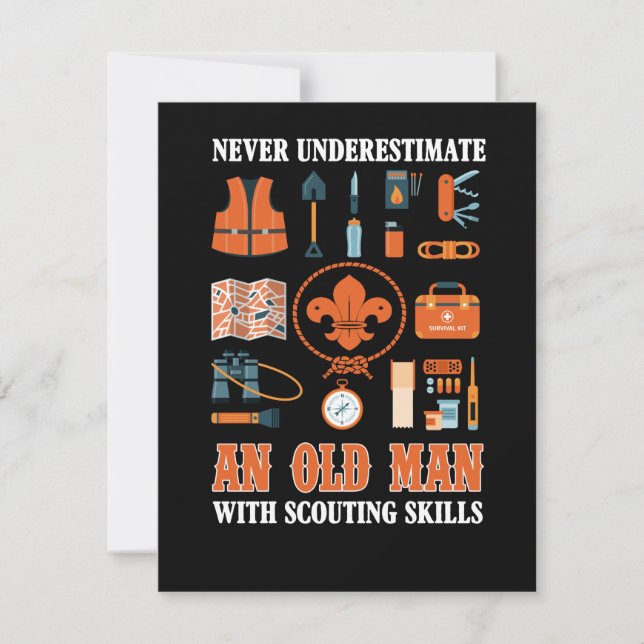 Cartão De Agradecimento Nunca Subestime Um Velho Com Habilidade De Escotei (Frente)