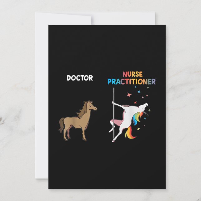 Cartão De Agradecimento Nurse Practitioner Unicorn Dancing Pole (Frente)