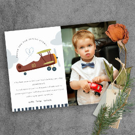 Cartão De Agradecimento Nuvem de avião coração fofo foto de aniversário in