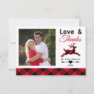 Cartão De Agradecimento O amor agradece à foto branca do feriado da xadrez