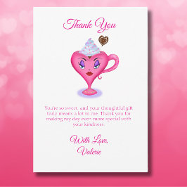 Cartão De Agradecimento O Amor é Doce Sexy Chocolate Quente Caneca Noiva O