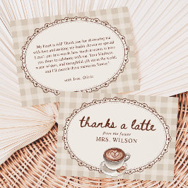 Cartão De Agradecimento O Amor Está Cozinhando Chá de Bebê de Café Gingham