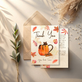 Cartão De Agradecimento O amor está fazendo chá de panela de chá de abóbor