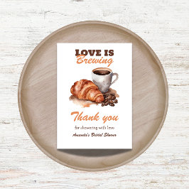 Cartão De Agradecimento O Amor Está no Café Chá de Noiva Francês