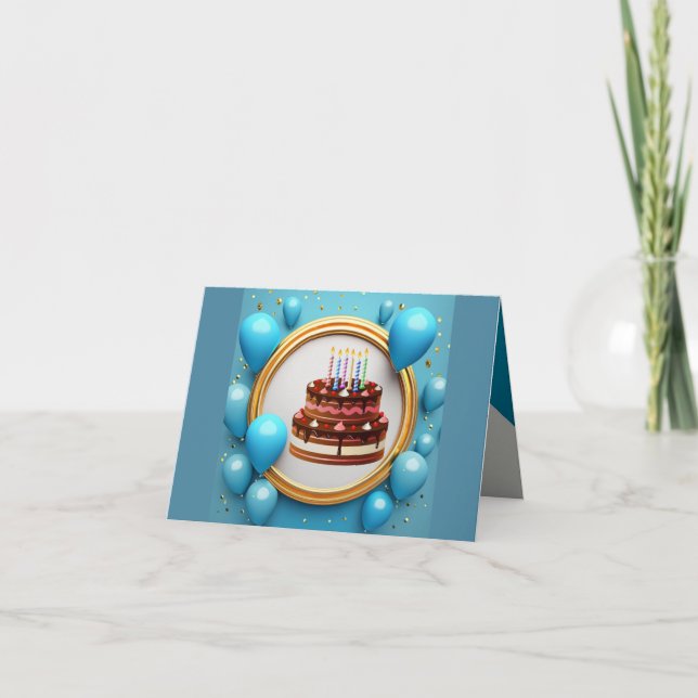 Cartão De Agradecimento "O Aniversário Deseja" (Frente)