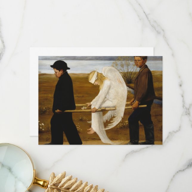 Cartão De Agradecimento O Anjo Ferido de Hugo Simberg (Frente/Verso In Situ)