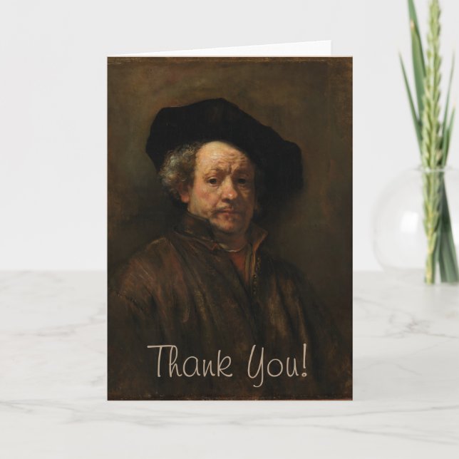 Cartão De Agradecimento O autorretrato de Rembrandt van Rijn é arte (Frente)