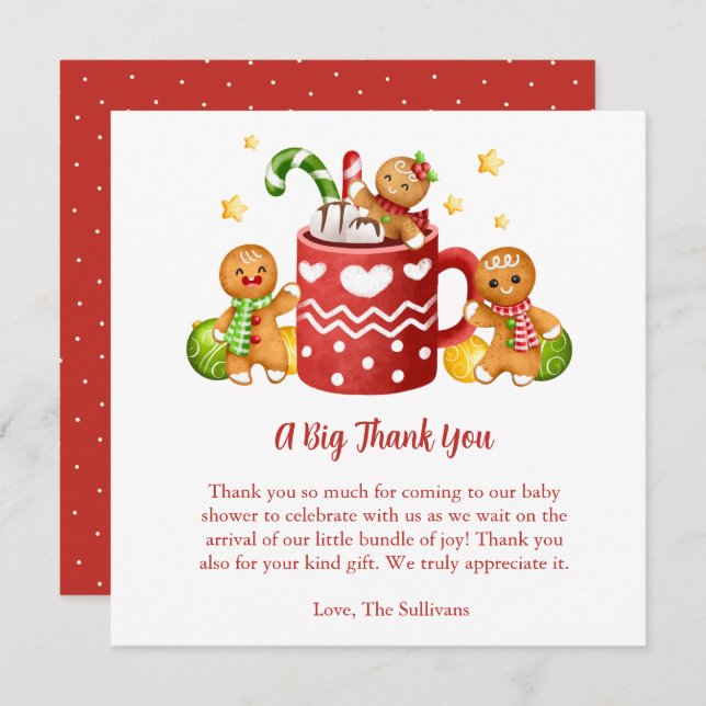 Cartão De Agradecimento O Bebê É Frio Fora Do Chá de fraldas Louco (Frente/Verso)