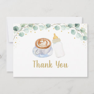 Cartão De Agradecimento O Bebê Está Fazendo Café Verde Obrigado