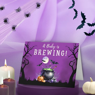 Cartão De Agradecimento O Bebê Está Fazendo Chá de fraldas De Halloween