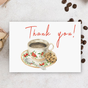 Cartão De Agradecimento O bebê está preparando café Obrigado