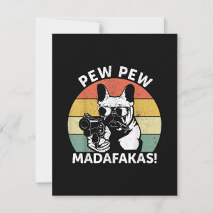 Cartão De Agradecimento O Bulldog Francês Pew Pew Madafakas Pew Louco