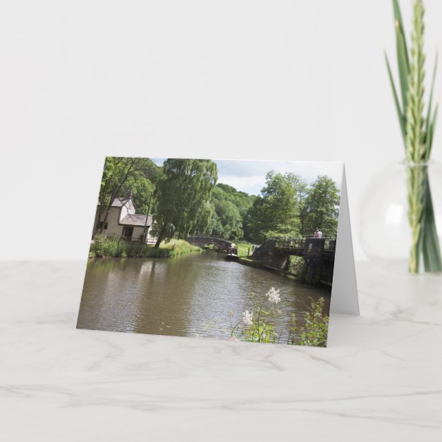 Cartão De Agradecimento O Canal de Caldon Consall Staffordshire (Frente)