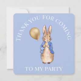 Cartão De Agradecimento O coelho Peter Obrigado por vir à minha festa