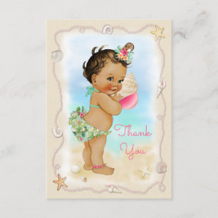 Cartão De Agradecimento O Conch étnico Shell do bebê da praia da pele