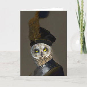 Cartão De Agradecimento O Coruja Geral - Pintura Composta