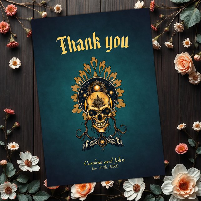 Cartão De Agradecimento O crânio do Ouro e seus segredos cósmicos. (Criador carregado)