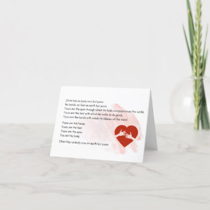 Cartão De Agradecimento O cristo Não Tem Corpo Agora, Mas As Suas Placas D