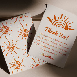 Cartão De Agradecimento O Desenho Da Mão Aí Vem O Chá de fraldas Do Filho