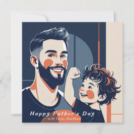 Cartão De Agradecimento O Dia do Pai, Flat Obrigado - Texto Personalizado