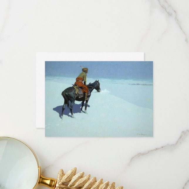 Cartão De Agradecimento O escoteiro, amigos ou inimigos de Frederic Reming (Frente/Verso In Situ)