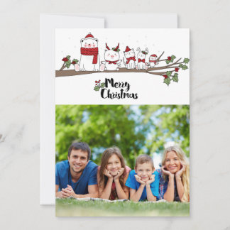 Cartão De Agradecimento O Feliz Natal carda com foto personalizada