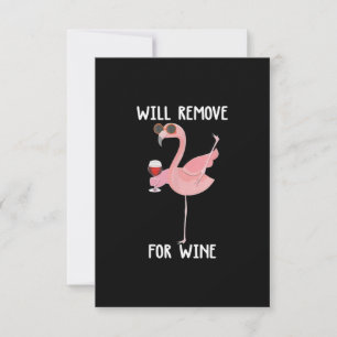 Cartão De Agradecimento O Funny Flamingo Vai Se Remover Do Vinho