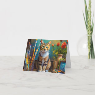 Cartão De Agradecimento O Gato Artístico