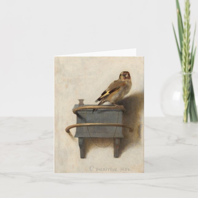 Cartão De Agradecimento O Goldfinch da Carel Fabritius (Frente)