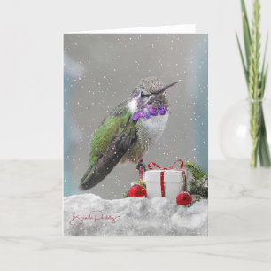 Cartão De Agradecimento O Hummingbird e Holiday de Costa deseja! Placa de