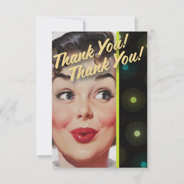 Cartão De Agradecimento O kitsch Bitsch: Obrigado! Obrigado! (Frente)