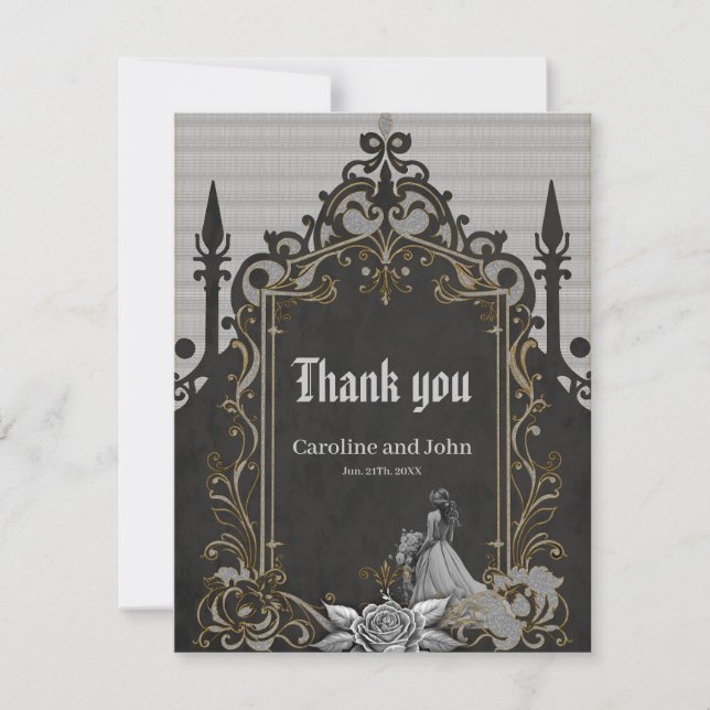 Cartão De Agradecimento O luxo encontra o romance. (Frente)