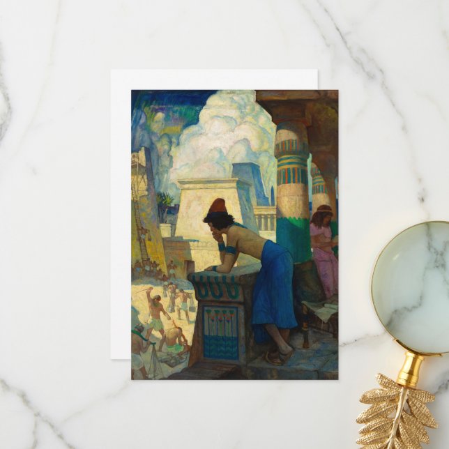 Cartão De Agradecimento O Menino, Moisés de Newell Convers Wyeth (Frente/Verso In Situ)