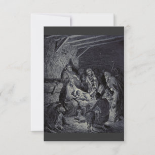 Cartão De Agradecimento O Nascimento de Jesus por Gustave Doré Tinta Vitor