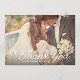 Cartão De Agradecimento O obrigado Wedding o mais doce do dia você