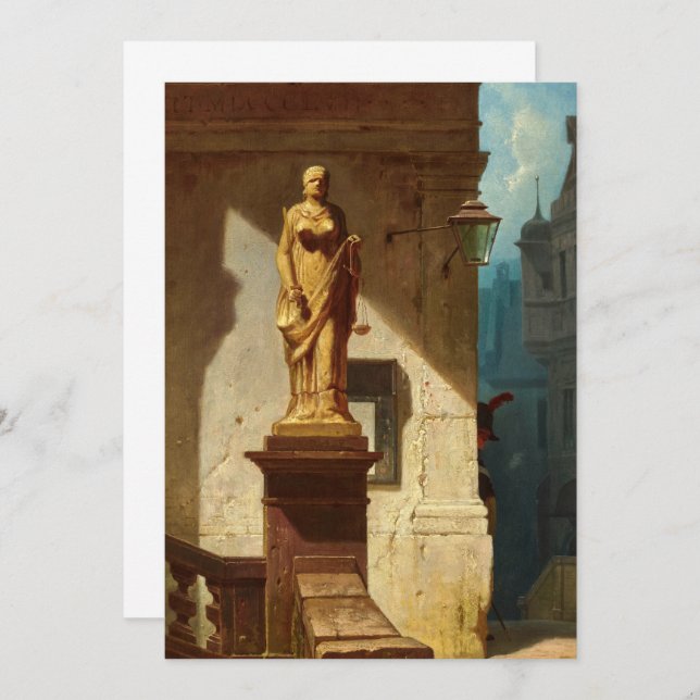 Cartão De Agradecimento O Olho da Lei, Justiça por Carl Spitzweg (Frente/Verso)