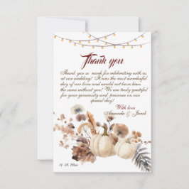 Cartão De Agradecimento O Pequeno Pumpkin está no caminho do Chá de fralda