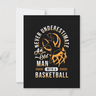 Cartão De Agradecimento O Poder Do Velho Com Um Basquete