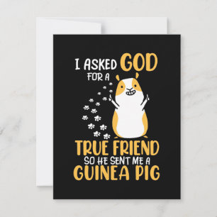 Cartão De Agradecimento O Porco Da Guiné É Verdadeiro Amigo.