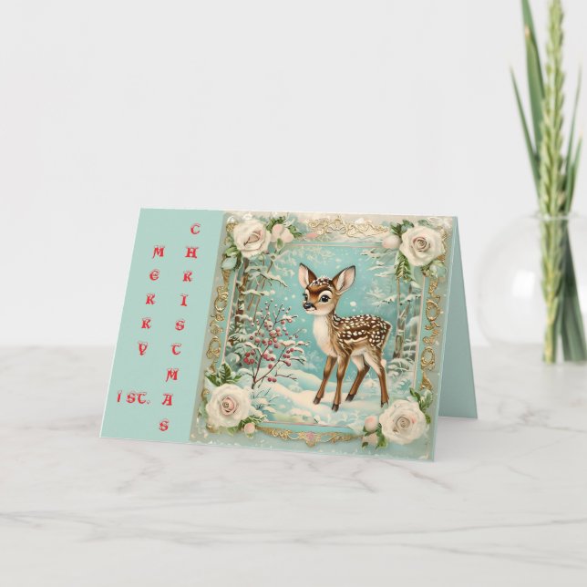 CARTÃO DE AGRADECIMENTO O PRIMEIRO NATAL DO BEBÊ (Frente)