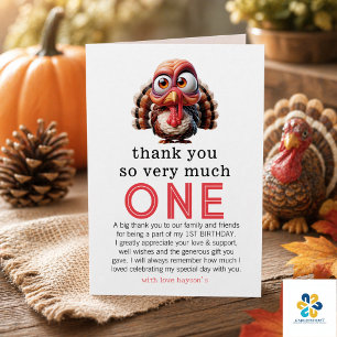 Cartão De Agradecimento O que é divertido Caricaturas primeiro aniversario