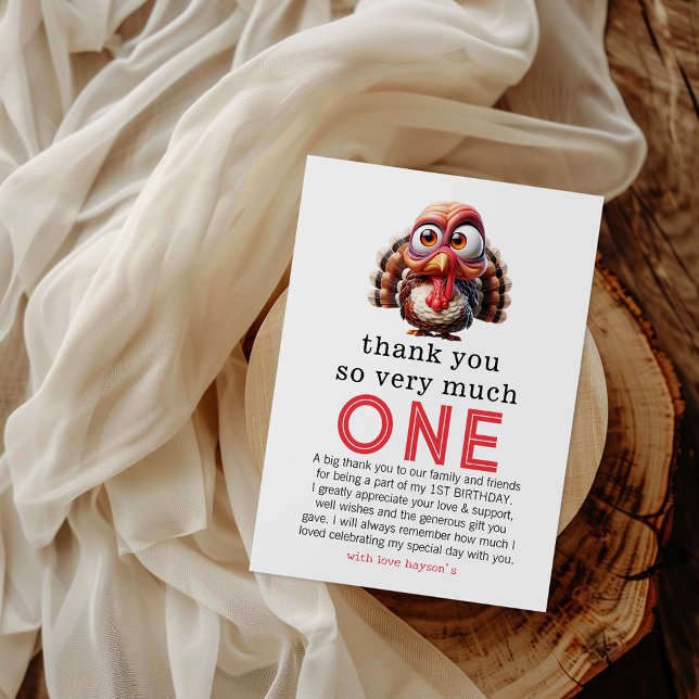 Cartão De Agradecimento O que é divertido Caricaturas primeiro aniversario (Criador carregado)