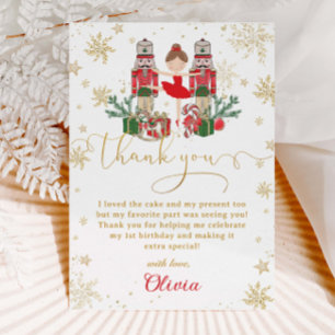 Cartão De Agradecimento O Quebra-Nozes Inverno Onederland 1º Aniversário