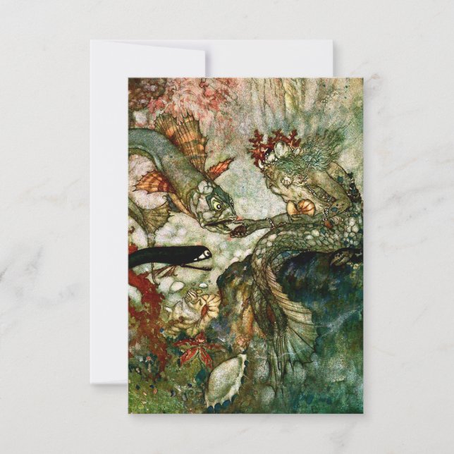 Cartão De Agradecimento “O Rei das Sereias” por Edmund Dulac (Frente)