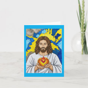 Cartão De Agradecimento O Sagrado Coração de Jesus