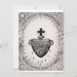 Cartão De Agradecimento O Sagrado Coração de Jesus Símbolo Divino