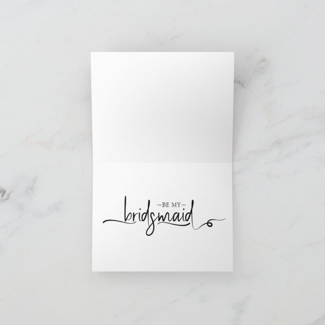 Cartão De Agradecimento O Script De Texto Será Minha Placa De Bridesmaid (Interior)