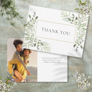 Cartão De Agradecimento O Soft elegante deixa uma foto verde