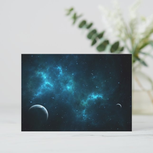 Cartão De Agradecimento O universo (Em pé/Frente)
