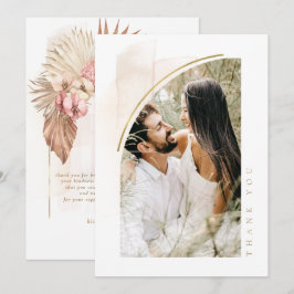 Cartão De Agradecimento Oásis Boho Casamento Foto Obrigado ID959